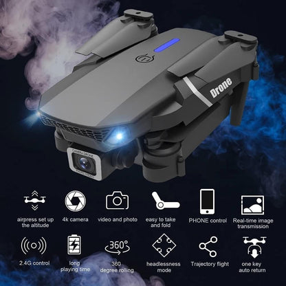 Mini Drone with Camera RC Drone Foldable Drone with Carrying Case, 2 Batteries, 90° Adjustable Lens, One Key Take Off/Land, Altitude Hold, 360° Flip, Toys Gifts for Kids and Adults(D)