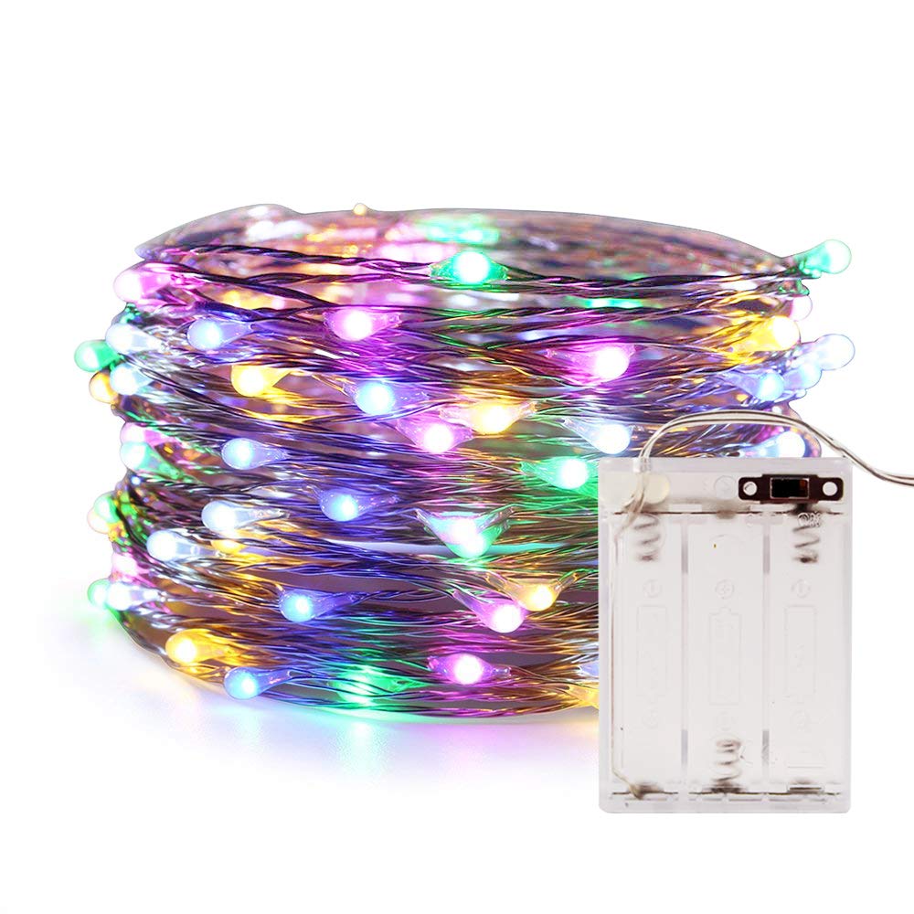 ANJAYLIA LED Fairy Lights Battery Operated String Lights Firefly Lights Garden Home Bedroom Christmas Party Wedding Festival Decorations (Warm White, 16.5Ft*2)