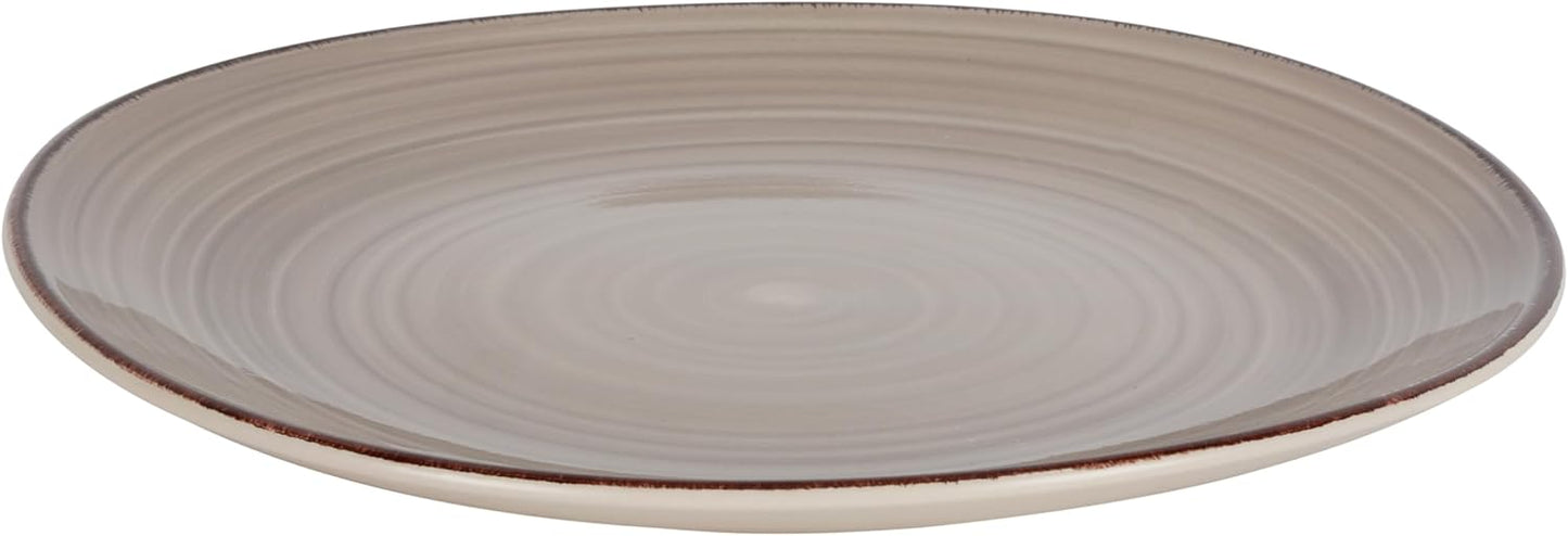 Royalford 16pcs Stoneware Dinner Set RF12408 Includes Dinner and Dessert Plates, Soup Bowls and Mugs Dishwasher-Safe, Microwave-Safe and Freezer-Safe Food-Grade Grey