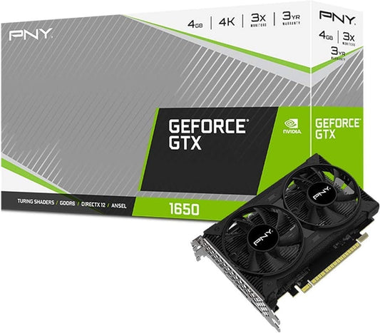 PNY GeForce GTX 1650 Dual Fan 4GB GDDR6 Graphics Card VCG16504D6DFPPB