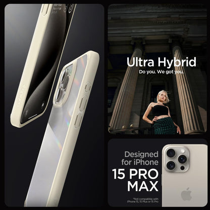 Spigen Ultra Hybrid designed for iPhone 15 Pro Max case cover (2023) - Frost Black - CaveHubs