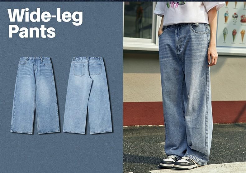 Baggy Jeans for Men Women Y2k Skater Vintage Plain Pants 2023 Casual Wide Leg Jeans Loose Fit Denim Hip Hop Jeans