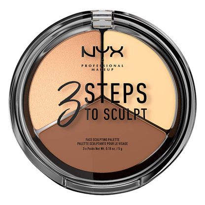 NYX PROFESSIONAL MAKEUP 3 Steps to Sculpt Face Sculpting Palette, Medium 03