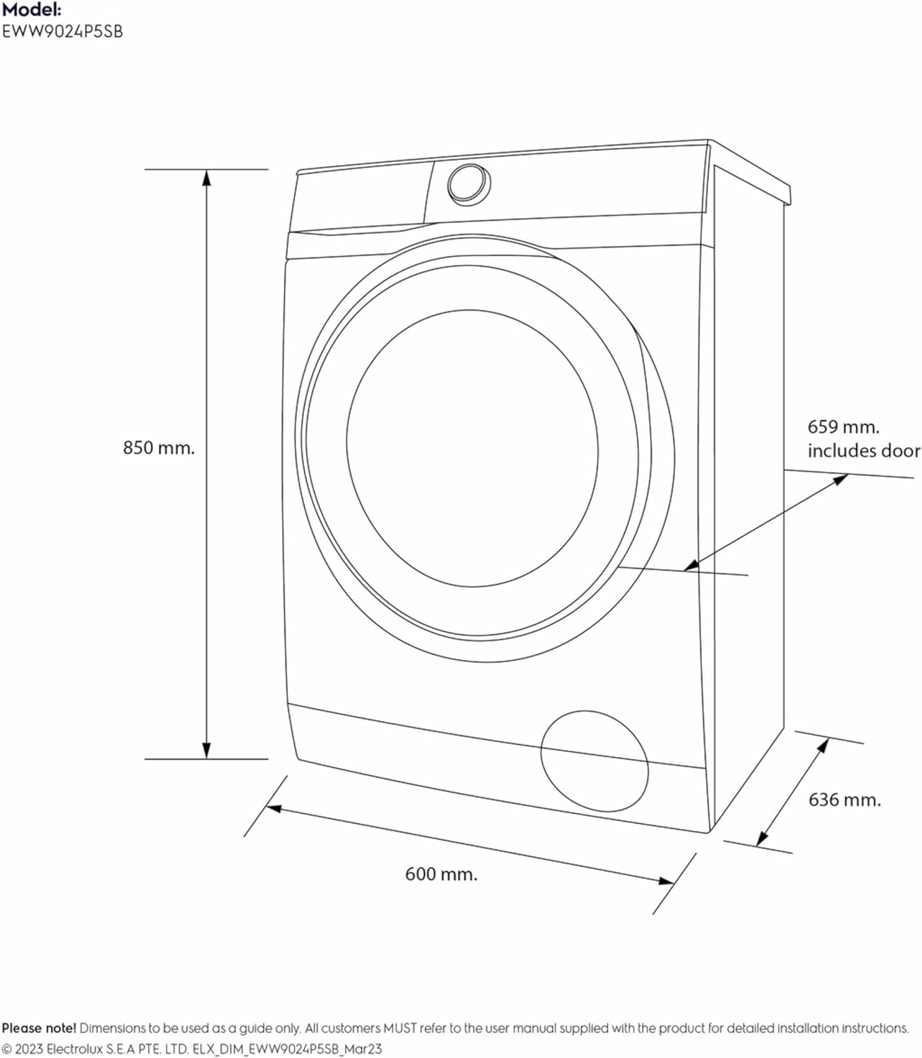 Electrolux 9/6 KG Washer Dryer, 1200 RPM, EcoInverter BLDC Motor, Fully Automatic Front Load Combo Washing Machine, 15 Programs - UltraMix, AddClothes, Delay Timer, Child Lock, EWW9024P5SB