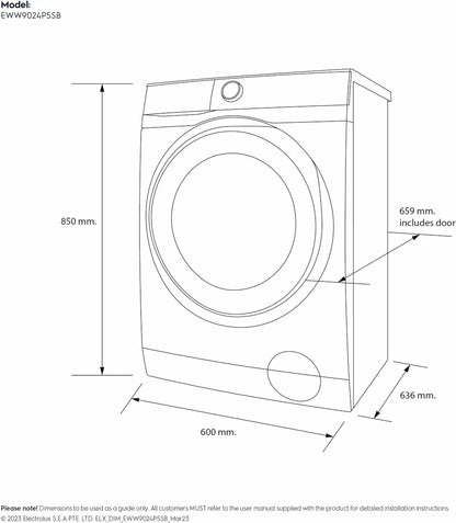 Electrolux 9/6 KG Washer Dryer, 1200 RPM, EcoInverter BLDC Motor, Fully Automatic Front Load Combo Washing Machine, 15 Programs - UltraMix, AddClothes, Delay Timer, Child Lock, EWW9024P5SB