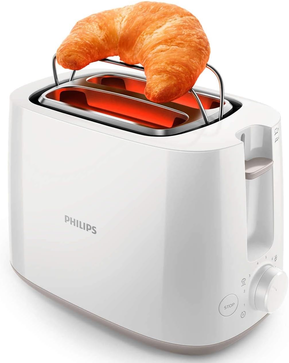 Philips Daily Toaster Hd2581/01, Cool Wall, 800W, Removable Crumb Tray, Defrost & Reheat Settings, Cancel Button. - 2 s - Uae Version"Min 1 year manufacturer warranty"