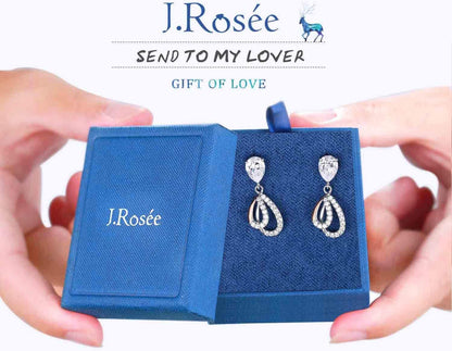 Swarovski Elements Crystal 18K Gold Plated 925 Sterling Silver Studs Earrings for Women Ladies Girls Gift Package J.Rosée Fashion Jewelry…