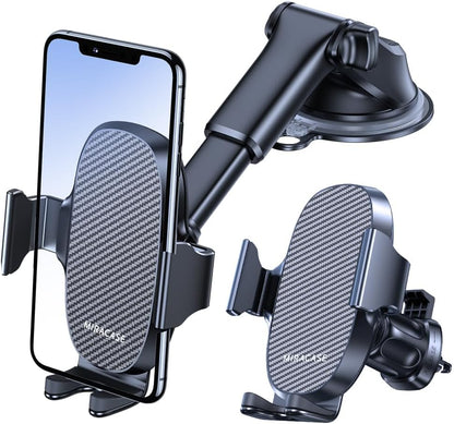 Miracase 【2023 New Generation】Car Phone Holder, Long Arm Phone Holder Car for Dashboard Windshield Air Vent【Heat-Resistant Strong Suction Cup】Car Mobile Holder Compatible with All Smartphones