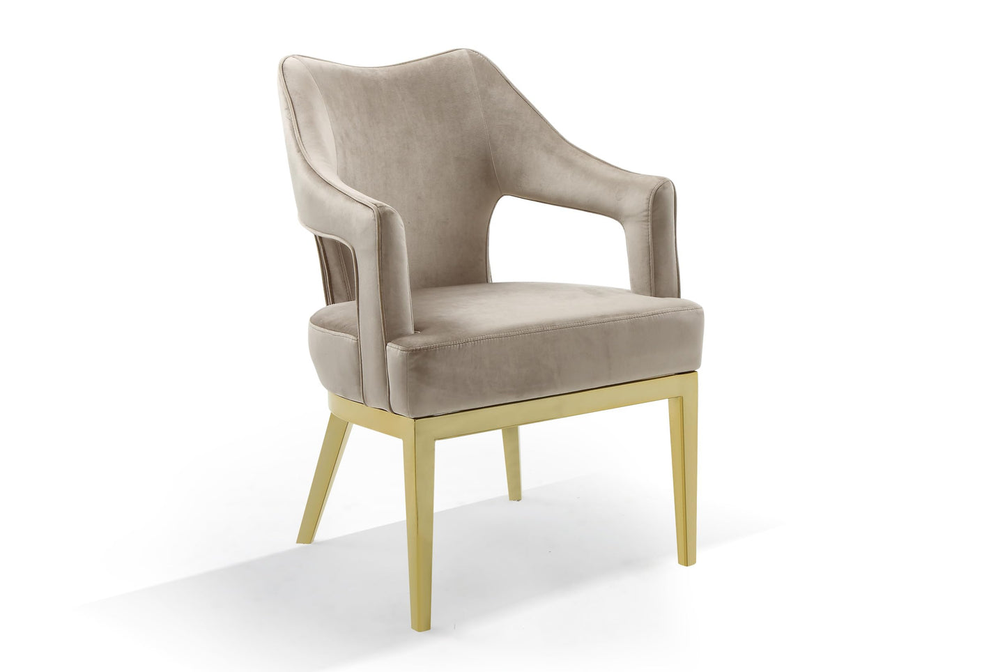 Iconic Home Gourdon Accent Chair Plush Velvet Upholstered Swoop Arm Gold Tone Solid Metal Legs Modern Contemporary, Blue