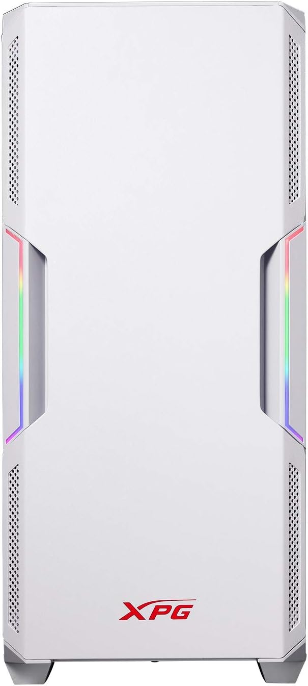 ADATA XPG STARKER Mid Tower PC Chassis, ATX/Micro ATX, Mini ITX, Compact Size, Tempered Glass Side Panel, I/O USB 3.0 Port, White, STARKER-WHCWW, XPG STARKER (WHITE), One size