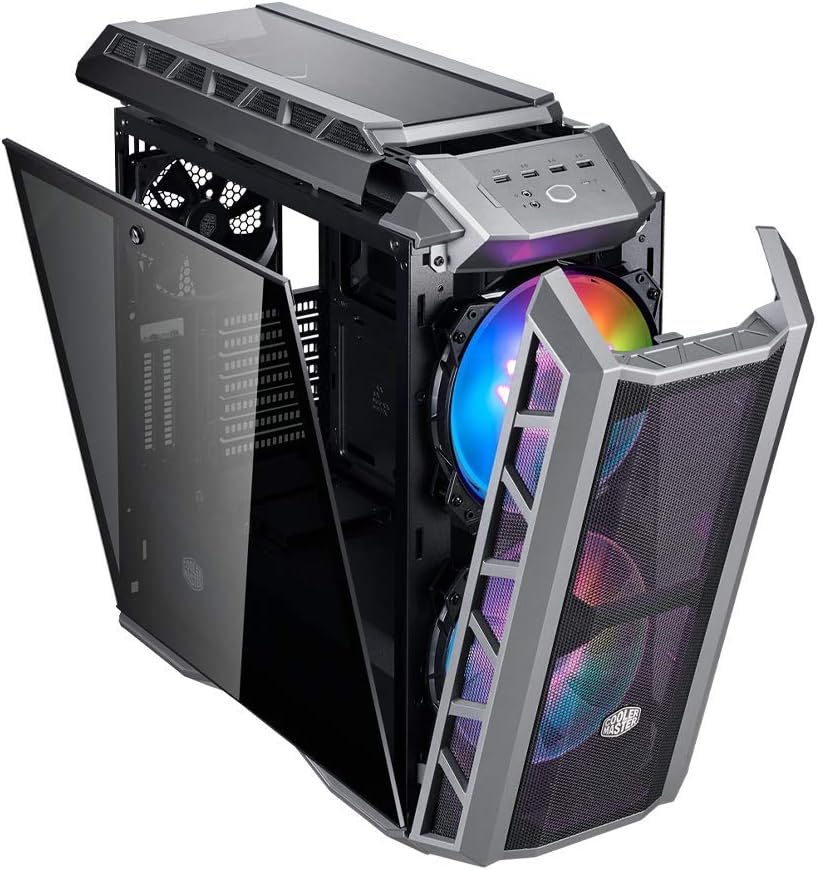 Cooler Master MasterCase H500 ARGB - PC Case with Dual 200mm Fans for High-Volume Airflow, Mesh and Transparent Front Chassis Panels, Flexible ATX Hardware Capacity