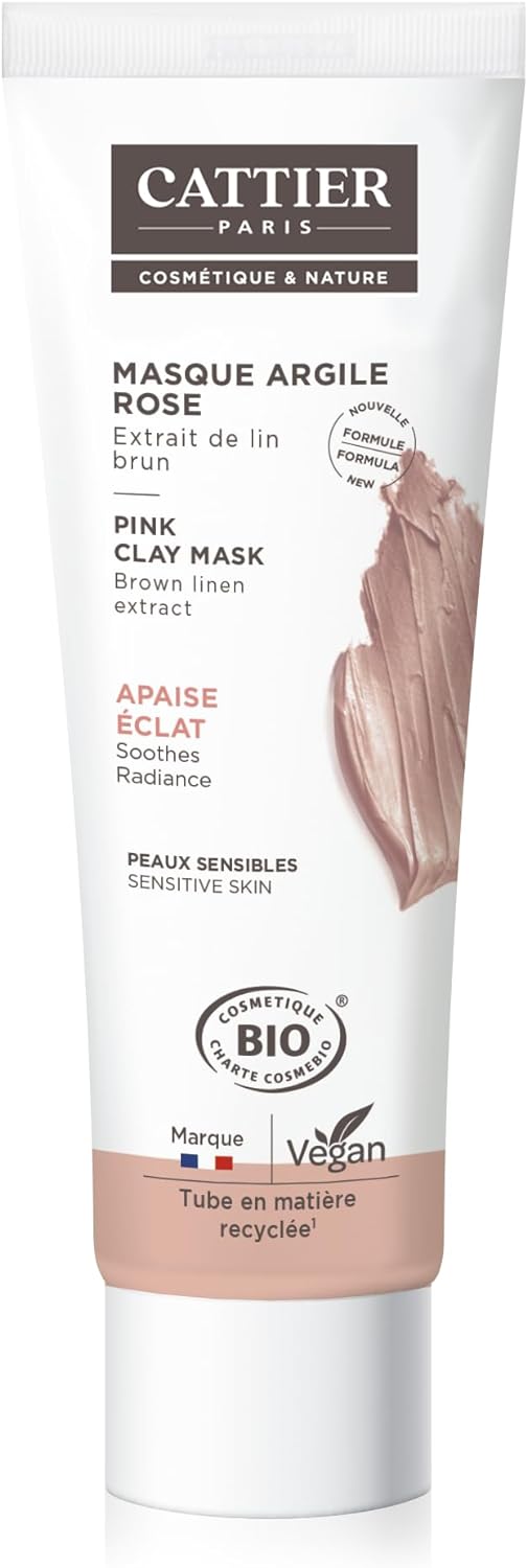 Cattier Pink Clay Mask Sensitive Skins Organic 100ml