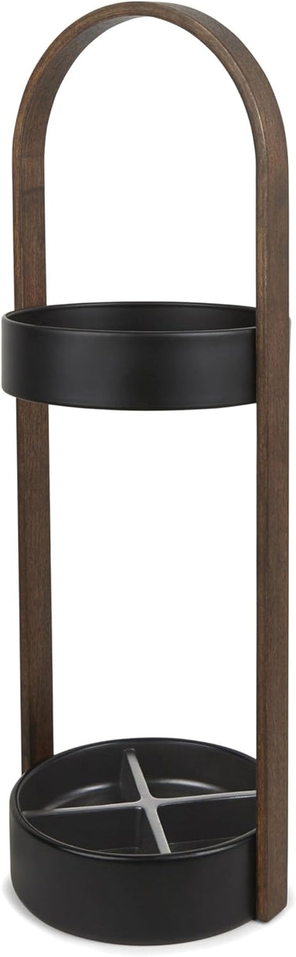 Umbra Hub Umbrella Stand, Space-Saving Umbrella Stand, Great for the Front Door/Entryway, White Natural