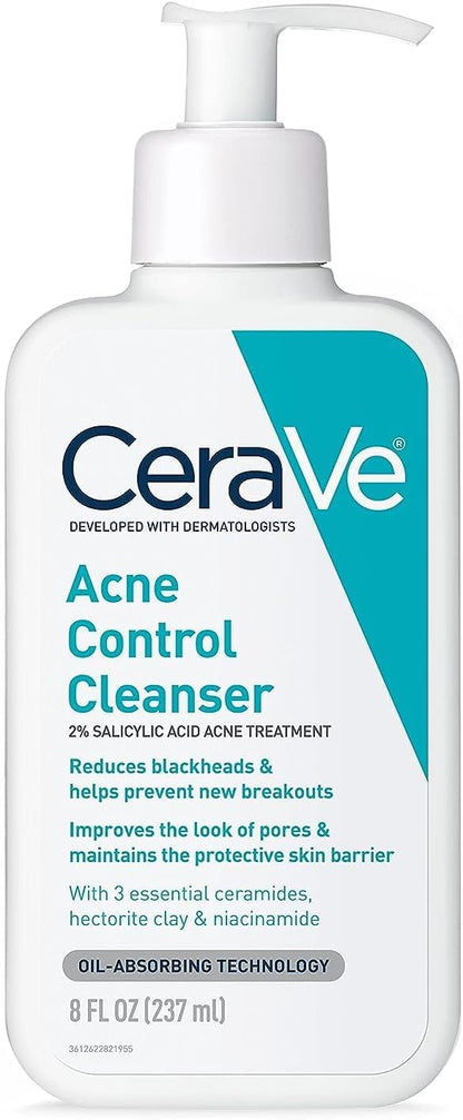 CeraVe Skin Care Set for Acne Treatment with Face Wash with Benzoyl Peroxide, Retinol Serum, AM Face Moisturizer with SPF & PM Face Moisturizer,5oz Cleanser + 1oz Serum + 2oz AM Lotion + 2oz PM Lotion