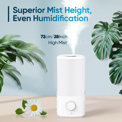 Baeskii 2.5L Humidifiers for Bedroom with Night Light, Cool Mist Humidifier for Home, Office & Plant, Auto-Off, Up to 38H for 20 ㎡, Quiet Operation with 360° Rotation Nozzle