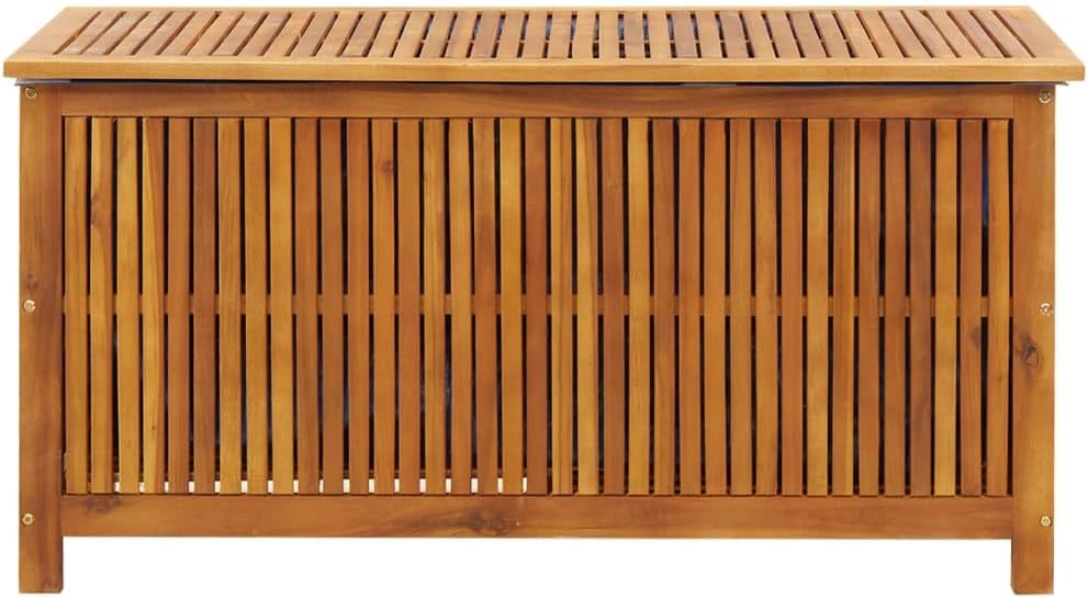 vidaXL Solid Acacia Wood Garden Storage Box Home Outdoor Patio Furniture Wooden Entryway Hallway Storage Box Bench Organiser Brown