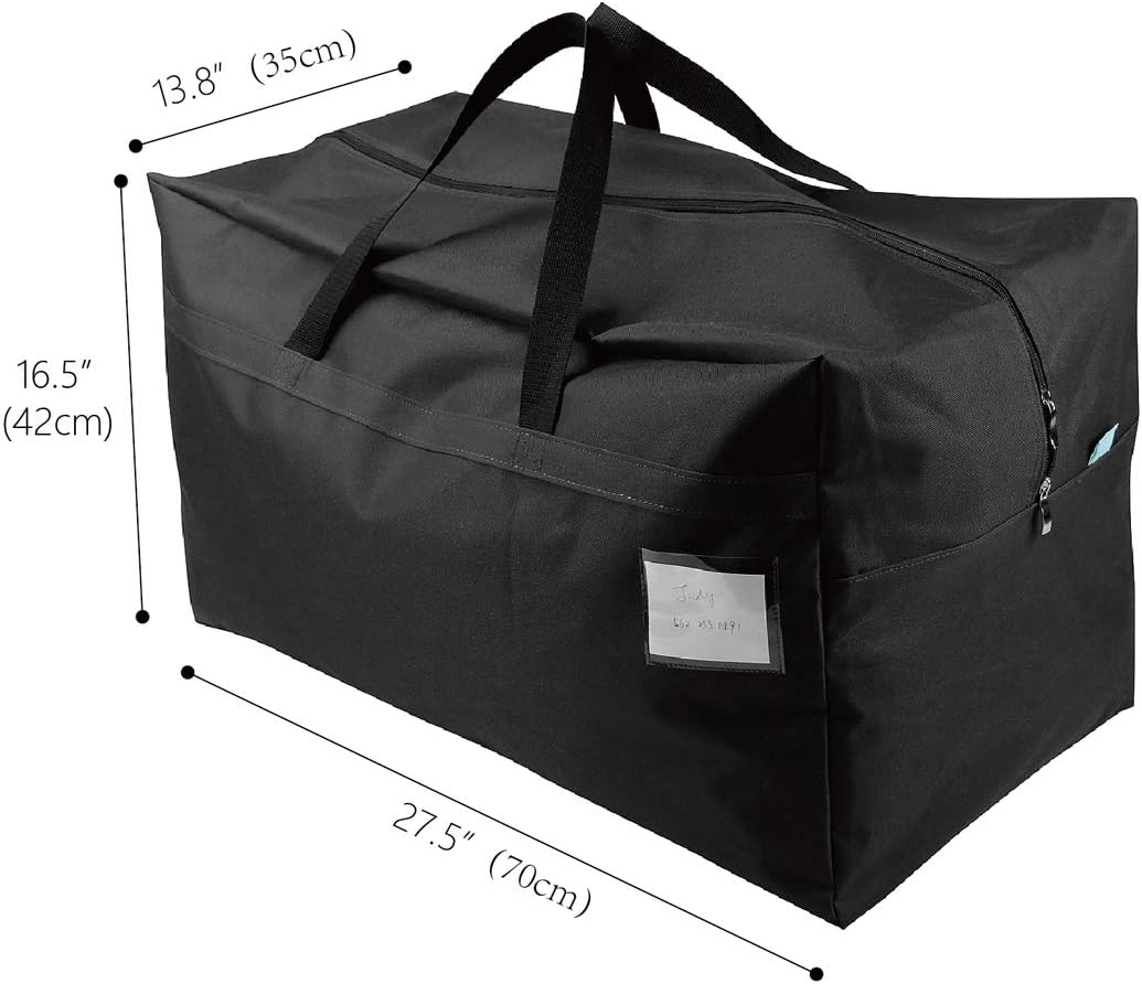 iwill CREATE PRO 100L Waterproof Seasonal Comforters Storage Bags for Garage/Attic/Shelves, Black