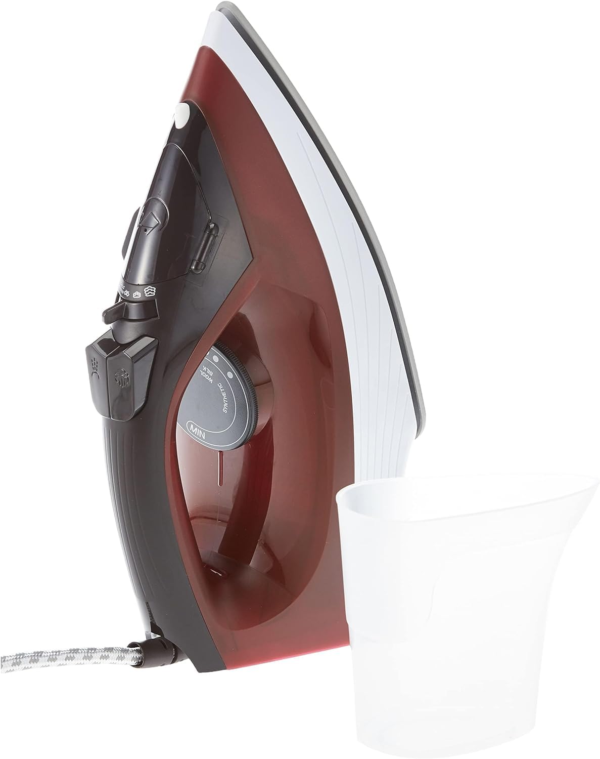 Black & Decker 1600w 300ml steam iron, ceramic coated soleplate with anti calc, drip, self clean and auto shutoff, removes stubborn creases quickly easily x1550-b5 2 years warranty