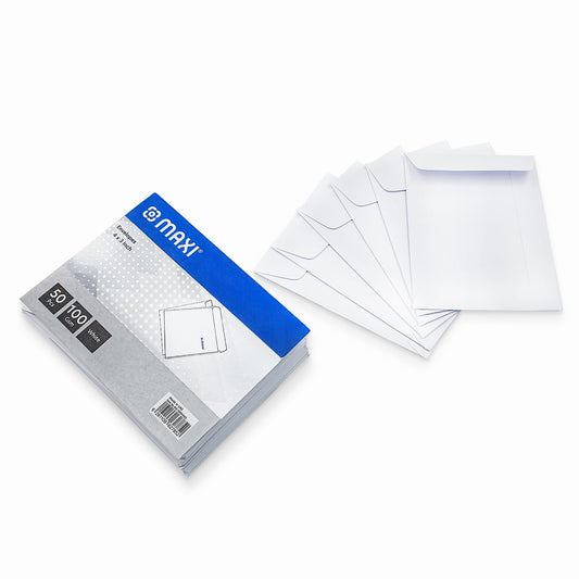 Maxi White Envelopes 100Gsm 10.2 cm X 7.6 cm 50pcs Pack, Seed Envelopes Mini Parts Small Items Stamps Storage Packets Envelopes for Garden, Office