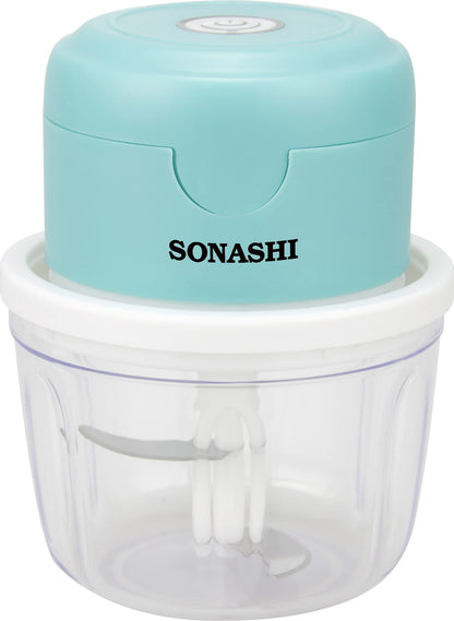 Sonashi SMC-15 Mini Chopper w/ 350ml Bowl, USB Charging, LED Indicator, Stainless Steel Blades | Home Appliances