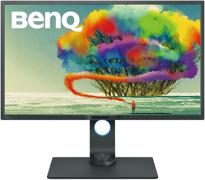 BenQ PD3205U 32 inch 3840 x 2160 4K Designer Monitor, UHD, sRGB, Rec.709,sRGB, HDR10, IPS,USB-C (65W),USB Hub, AQCOLOR, Factory-Calibrated, CAD/CAM Mode,Hotkey Puck G2, KVM, Ergonmic, ICC Sync (Grey)