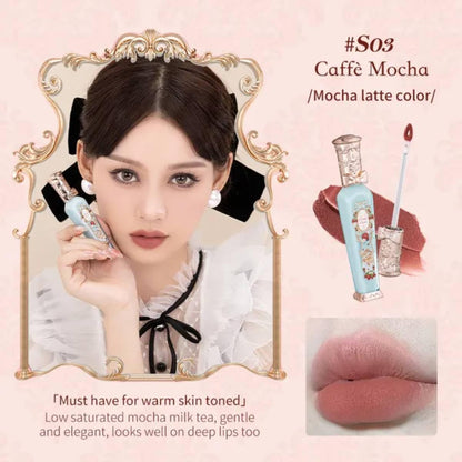 Flower Knows Strawberry Rococo Series Cloud Lip Cream Lipsticks Women Beauty Cosmetic Lip Makeup Easy to Wear Natural Lipstick (02 Peachy Milk)