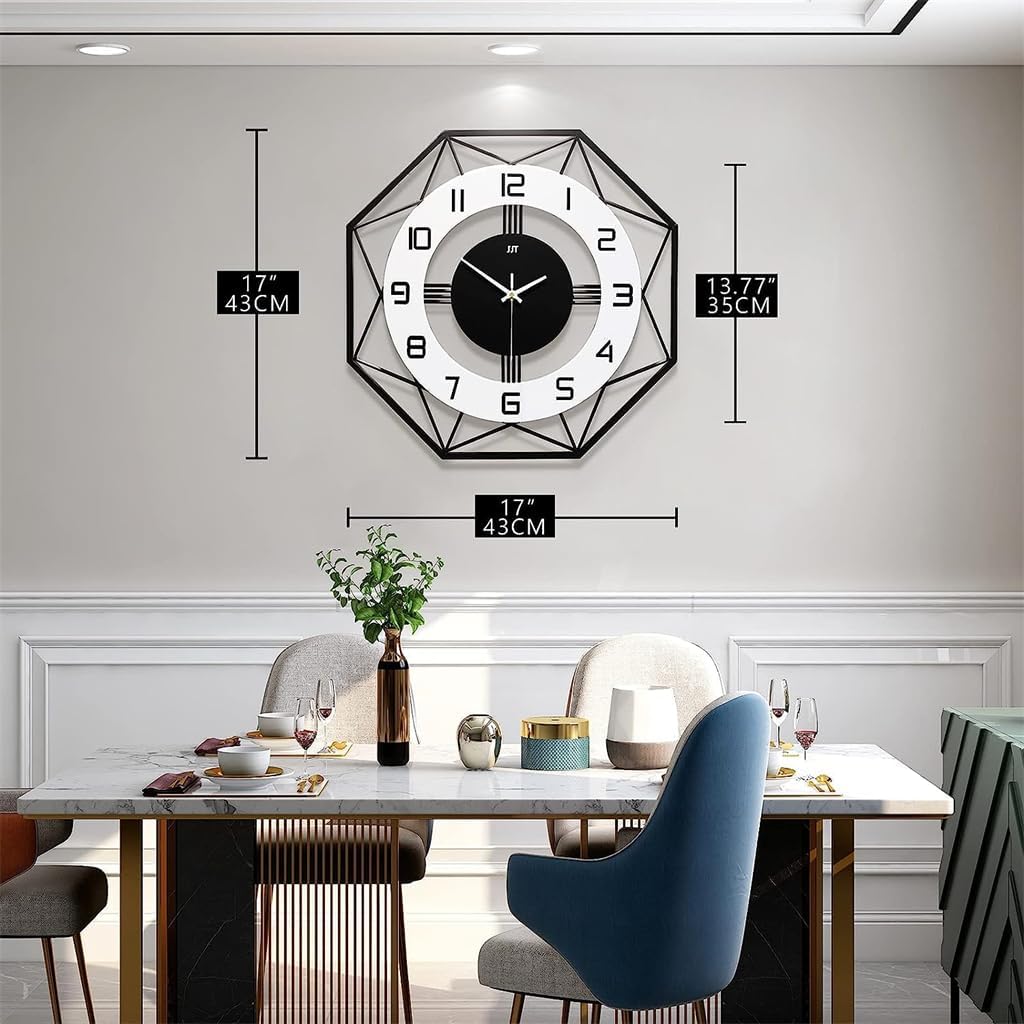 Large Wall Clocks, Azonee 17 inches Modern Silent Wall Clock for Home House Kitchen Bedroom Living Room Decorative Big Wall Clock Non Ticking Battery Operated Quartz for Bathroom Outdoor Indoor