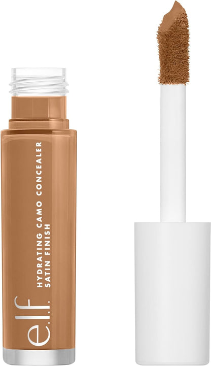 e.l.f, Hydrating Camo Concealer, Lightweight, Full Coverage, Long Lasting, Conceals, Corrects, Covers, Hydrates, Highlights, Medium Peach, Satin Finish, 25 Shades, All-Day Wear, 0.20 Fl Oz