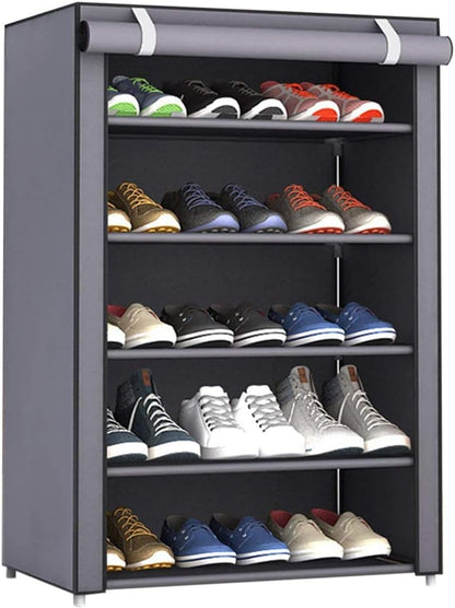 5-Layer Stylish Shoe Organizer, Shoe Rack for Entryway Hallway Storage Furniture with 5 Open Shelves Perfect for organizing shoes.