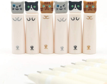 Black Ink Gel Pens, 0.38mm Cute Pens Japanese Kawaii Cat Gel Pens, Ultra Fine Point Fine Tip Pen Set Rollerball Pens for Stationary School Office Supplies, Great Art Crafts Scrapbooks (6 pack)