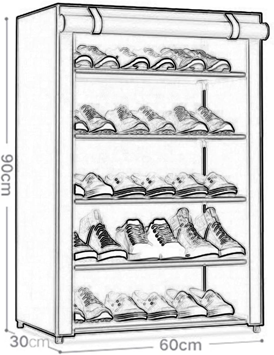 5-Layer Stylish Shoe Organizer, Shoe Rack for Entryway Hallway Storage Furniture with 5 Open Shelves Perfect for organizing shoes.