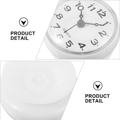 ELECDON Bathroom Shower Suction Cup Wall Clock Silent Waterproof Clock Quality Quartz Clock (White)