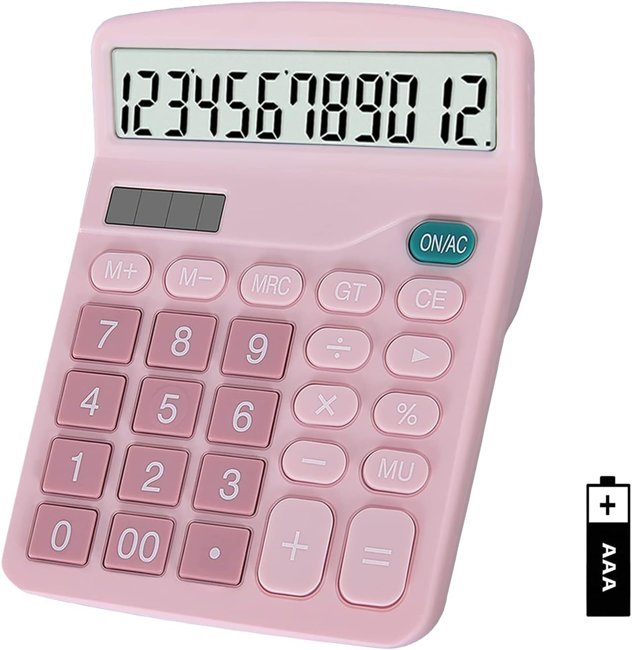 EooCoo Basic Standard Calculator 12 Digit Desktop Calculator with Large LCD Display for Office, School, Home & Business Use, Modern Design - Green