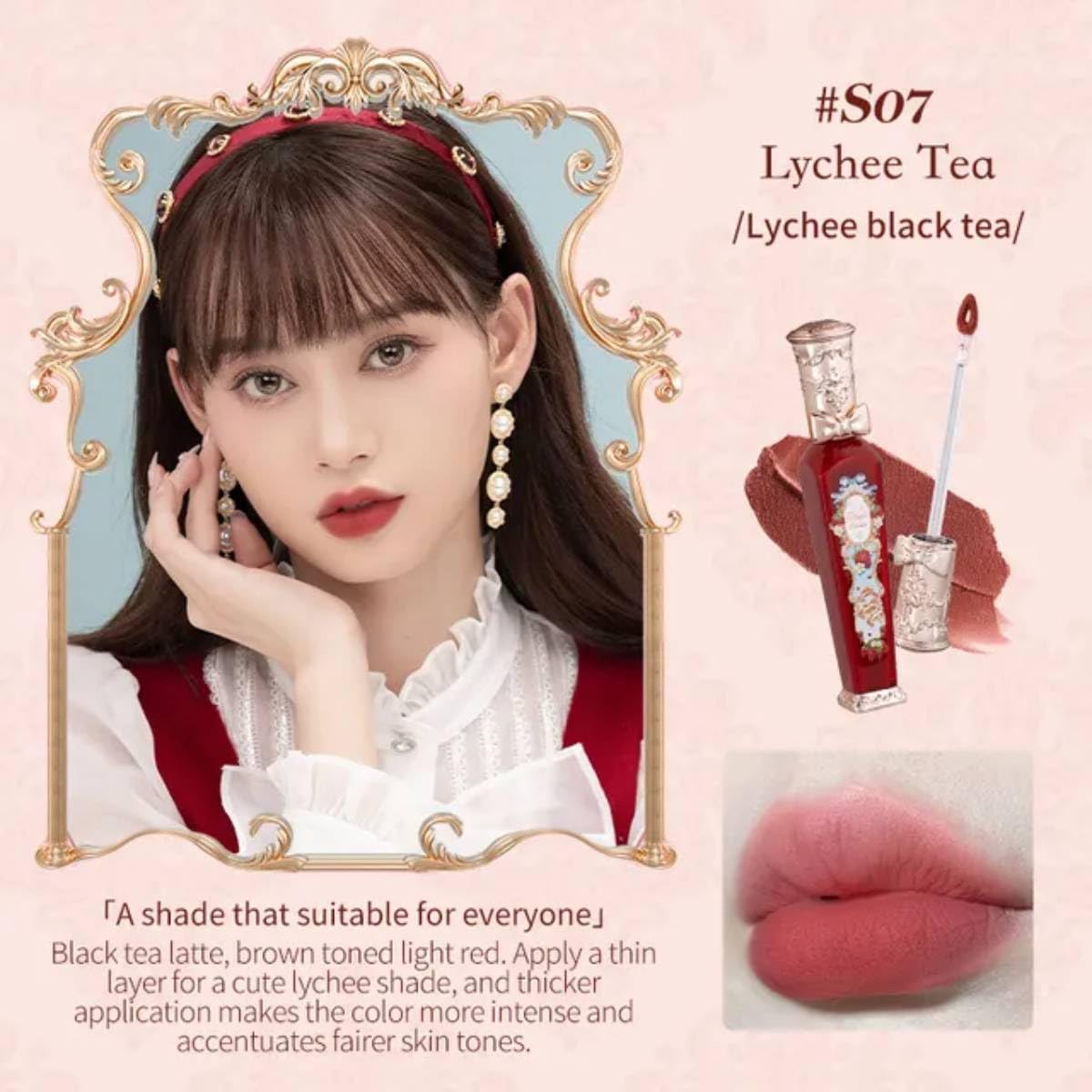 Flower Knows Strawberry Rococo Series Cloud Lip Cream Lipsticks Women Beauty Cosmetic Lip Makeup Easy to Wear Natural Lipstick (02 Peachy Milk)