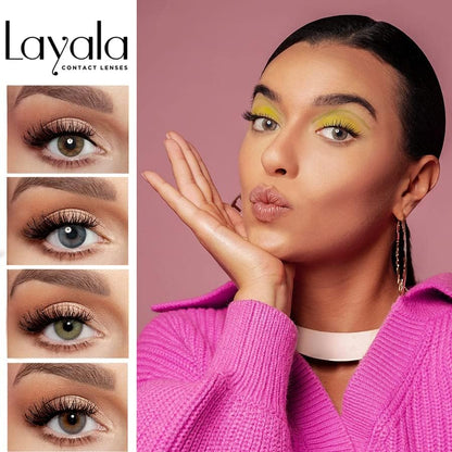 Layala by eyewa Unisex Adult Colored Contact Lenses, Skye Blue (Pack of 2)