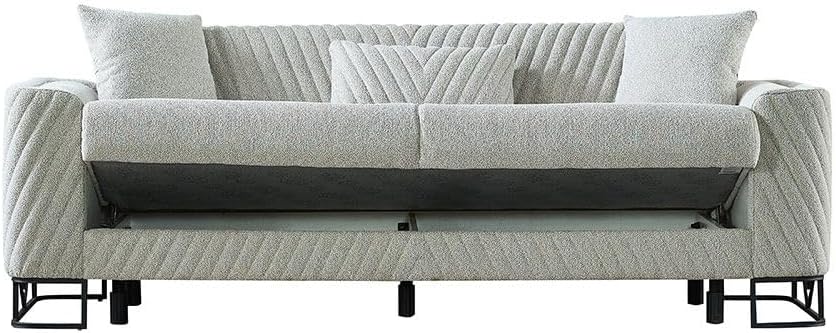 Danube Home Elegance 3 Seater Fabric Sofa | Modern Design Three Seat Sofas | Comfortable Living Room Furniture L 230 x W 80 x H 82 cm - Grey