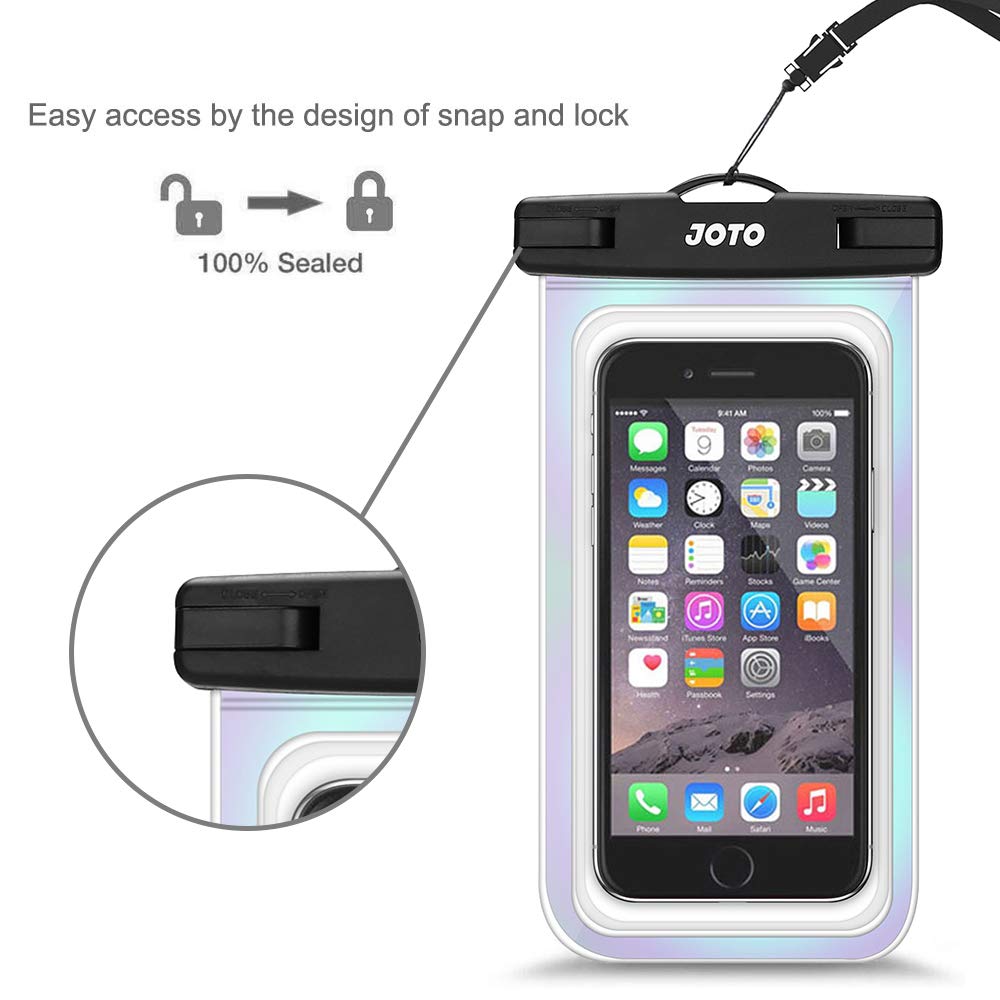 JOTO Universal Waterproof Phone Pouch Cellphone Dry Bag Case for iPhone 15 14 13 12 11 Pro Max Mini Plus Xs XR X 8 7 6S, Galaxy S23 S22 S21 Plus Note, Pixel up to 7" -Black - CaveHubs