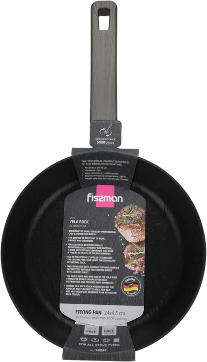 Fissman Frying Pan VELA ROCK 20 cm with Induction Bottom Aluminum and Non-Stick Coating, Perfect For Omelets Pan, Great For Fish, Meat, Sauté Vegetables