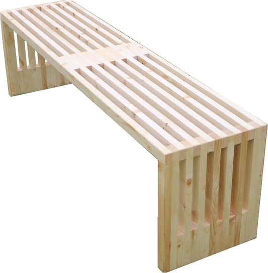 Shadow Bamboo Dining Bench, White Wood Bench, Indoor and Outdoor storage bench, Kitchen, Living room, Garden Furniture