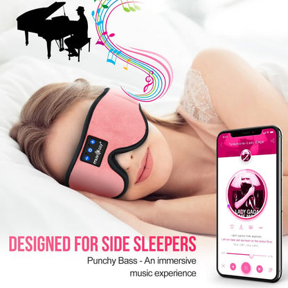 MUSICOZY Sleep Headphones Bluetooth Sleep Mask 3D Wireless Music Sleeping Headphones Headband Eye Mask Sleep Earbuds for Side Sleepers Mom Men Women with Speakers Cool Tech Gadgets Gifts