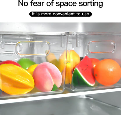 Clear Storage Bins With Lids, Plastic Storage Bins, Food Storage Organizer, Kitchen, Pantry and Fridge Organizers (Large 6 pack)