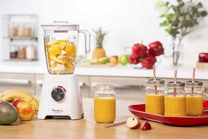 MOULINEX Blender | BlendForce XXL Jar 2.8 L Blender Smoothie Maker | Mixer | 600 W | 2 Attachments | 2.8L XXL Plastic Jar| 6 Powelix Blades | Ice Crush | 2 Speeds | 2 Years Warranty | LM458127