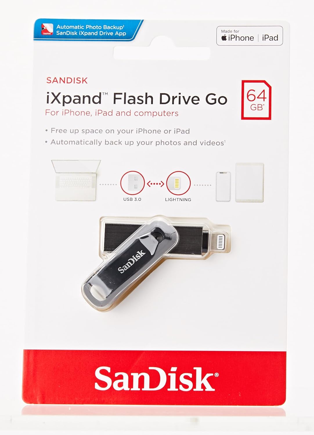 Sandisk 64GB SanDisk iXpand Flash Drive Luxe SDIX70N 064G GN6NN, Silver