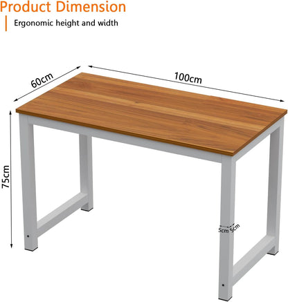 Mahmayi Renewed Modern Stylish Workstation Computer Desk for Home, Office, Living Room - Study Table - Office Furniture - 120 x 60CM - White