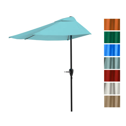 Pure Garden 9' Half Round Patio Umbrella