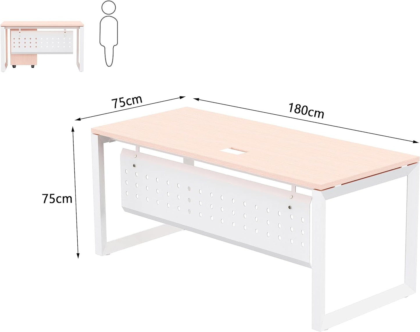 Mahmayi Vorm 136-18 White Modern Workstation Material-Melamine on MDF