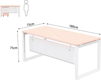 Mahmayi Vorm 136-18 White Modern Workstation Material-Melamine on MDF