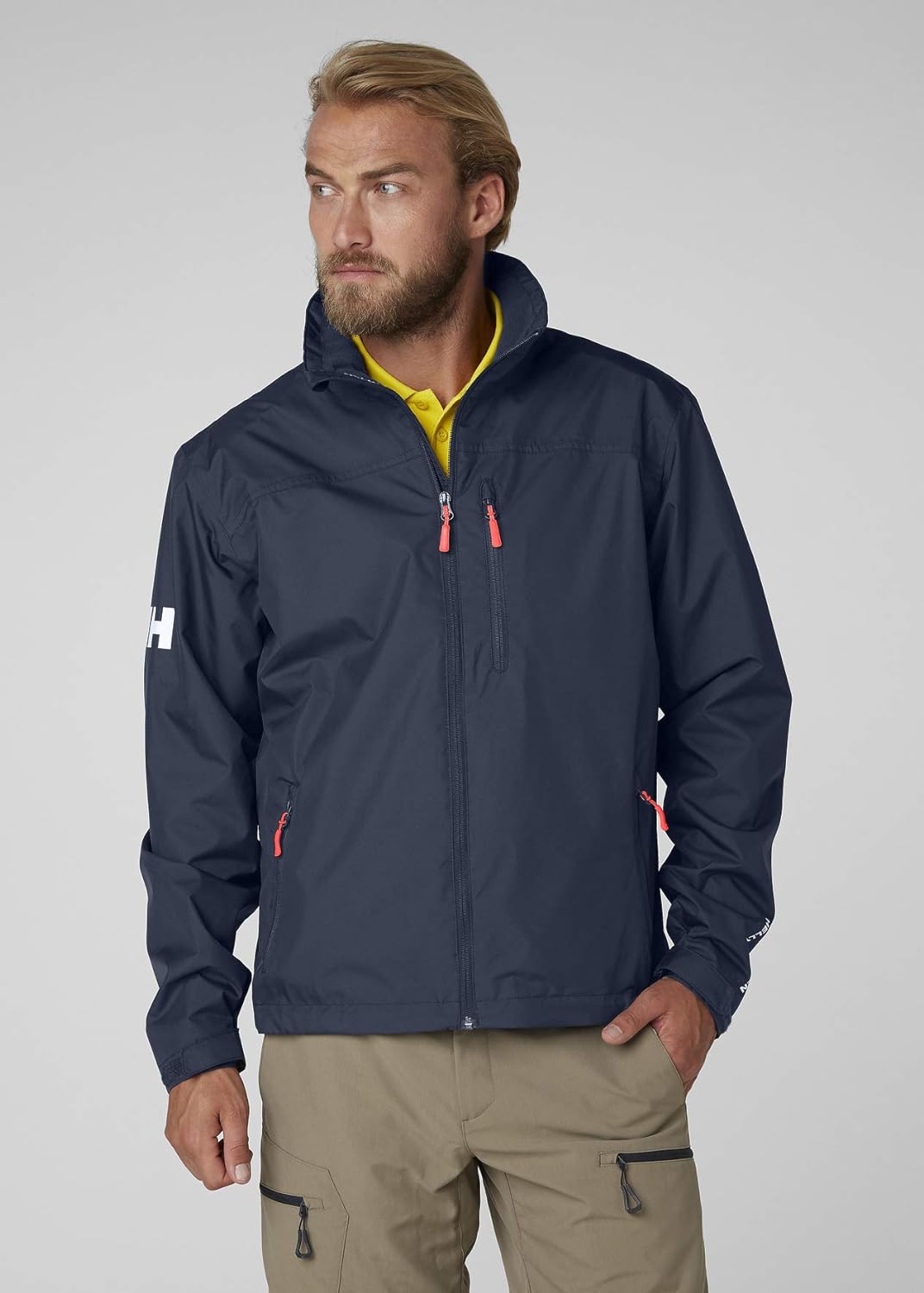 Helly-Hansen Men's Crew Midlayer Waterproof Sailing Jacket Crew Midlayer Fleece Lined Waterproof Windproof Rain Jacket