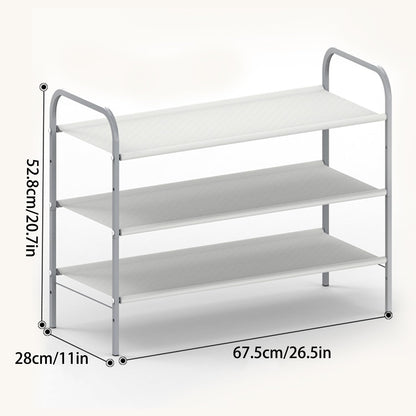 3-Tier Shoe Rack for Closet Shoe Organizer for Closet Floor Entryway Storage Stackable Wide Shoe Shelf Stores 16 Pairs of Sneakers, Grey