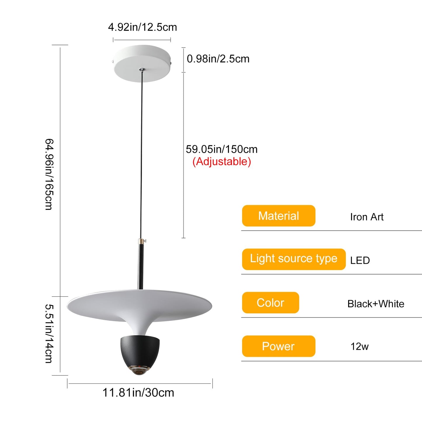 Jaycomey Modern Chandelier Light Fixtures Dimmable LED Pendant Light with Remote Control Acrylic Wave Chandeliers for Dining Rooms Bedroom Kitchen Restaurant 3000K-6000K 24W Black